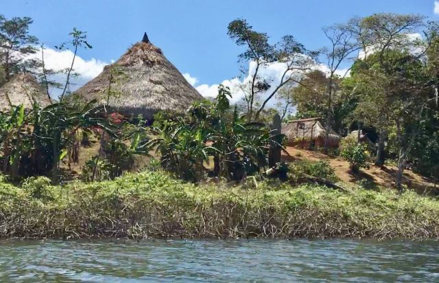 Embera Village in Chagres region of Panama reveals traditional round homes in small villages.