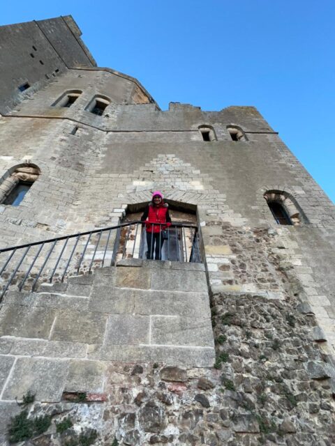 A set of steps take you to the door of ancient Orford Castle in Suffolk, England.