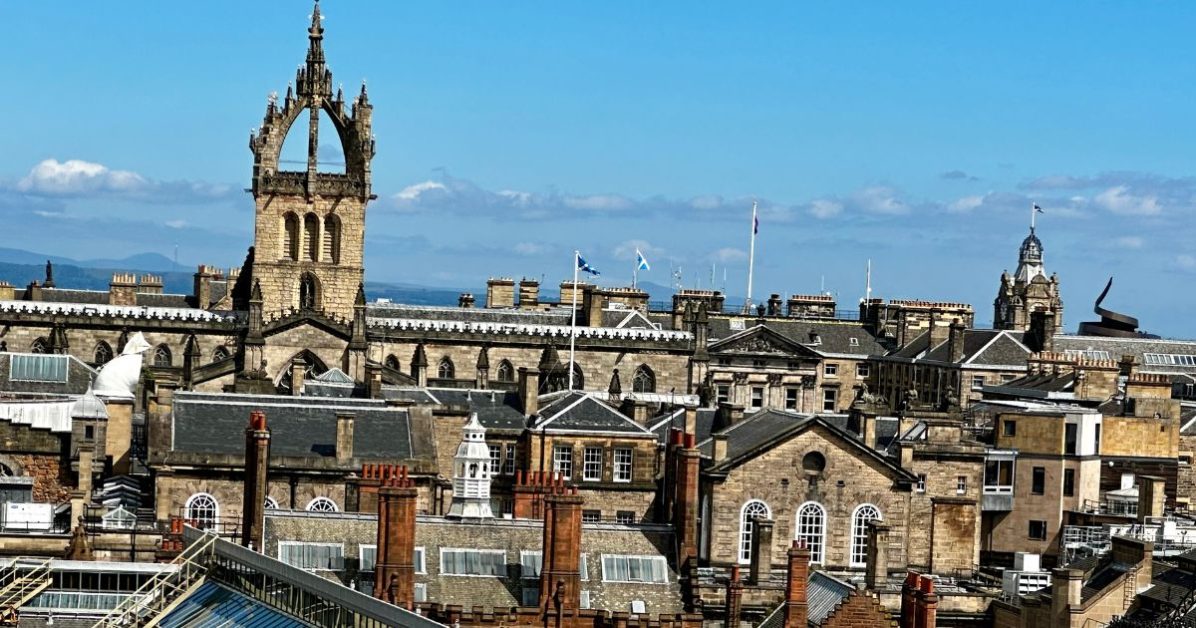 Church Spiers and gothic architecture of Edinburgh Old Town