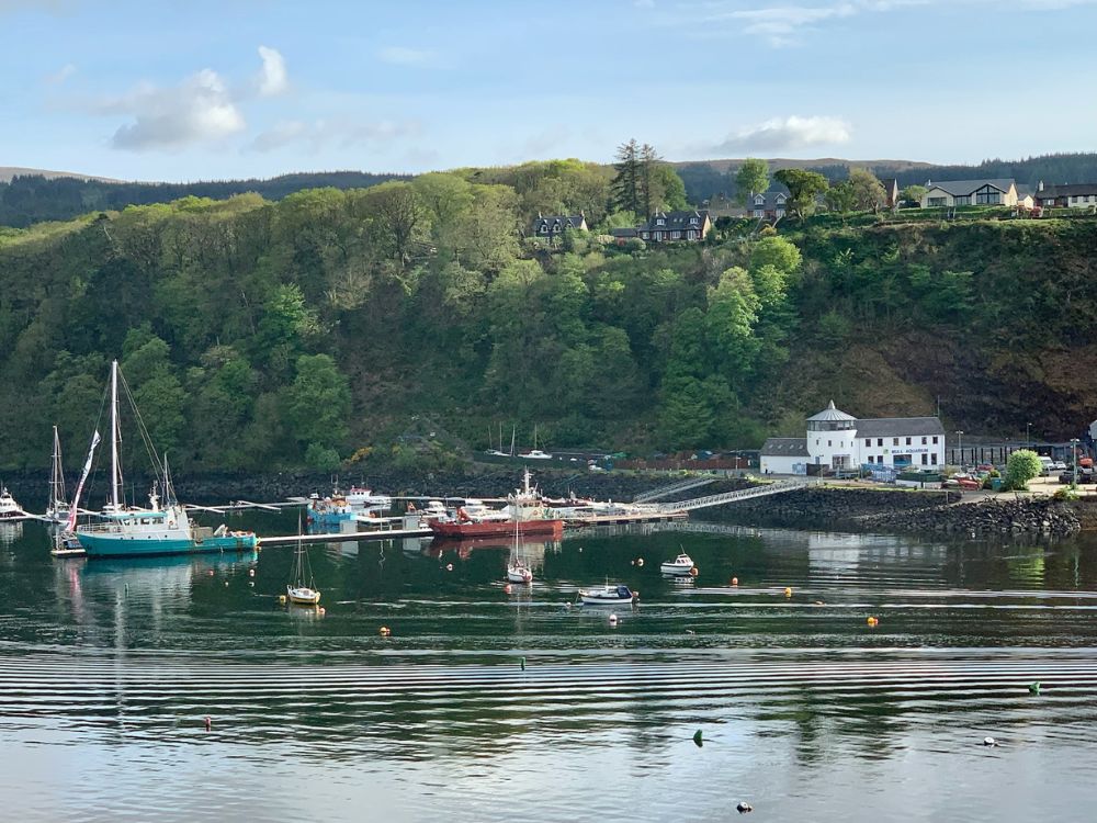Tobermory Harbour in Scotland, one of the stops on a Mull Iona and Staff islands itinerary.