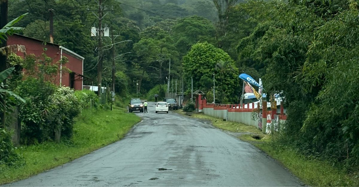 A small rural road within the Monteverde Cloud Forest in Costa Rica.